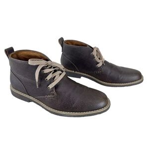 Deer Stags Chukka Boots Boys 7M Freeport Jr. Dark Brown Comfort Lace Up Shoe EUC